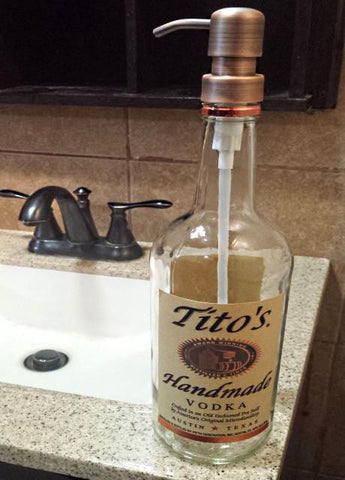 Liquor Bottle Soap Lotion Dispenser Mancave handmade pump mancrafted
