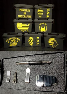 Ammo Box Custom Carbon Fiber Gift Set Personalized Military