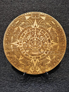 Aztec Calendar Laser Engraved Wood Art
