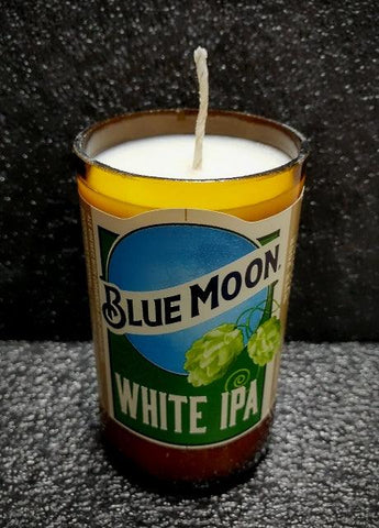 Blue Moon White IPA ManCrafted Beer Bottle Scented Soy Candles for mancave