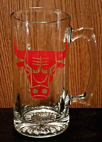 Chicago Bulls NBA basketball logo beer mug personalized