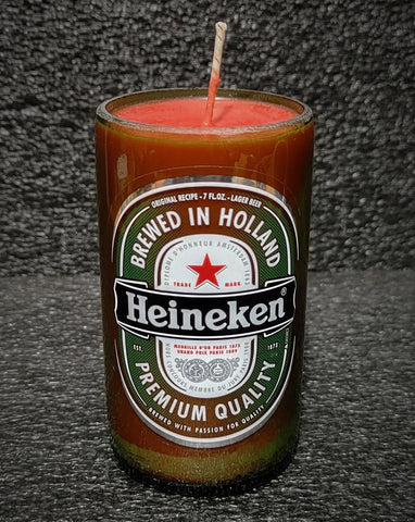 Small Heineken Beer Bottle Scented Soy Candle - ManCrafted