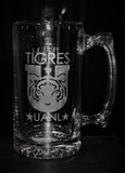Mexico Soccer Team Tigres Beer mug soccer team logo personalized Name futbol cerveza 