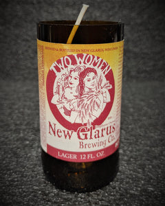 New Glarus Two Women Beer Bottle Scented Soy Candle - ManCrafted