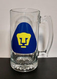 Mexico Soccer Team Pumas UNAM Beer mug soccer team logo personalized Name futbol cerveza 