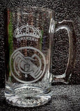 Real Madrid Etched Beer Mug Soccer