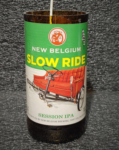 New Belgium Slow Ride Beer Bottle Scented Soy Candle - ManCrafted