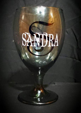 Wine glass personalized birthday name drinking tinted custom