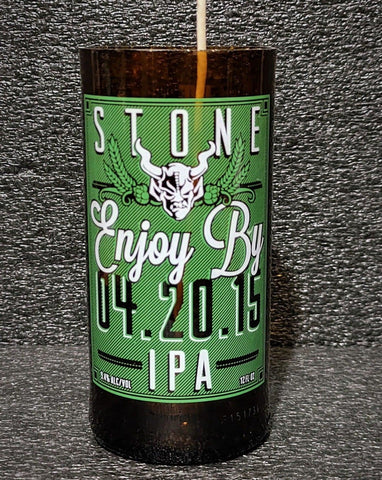 Stone IPA Beer Bottle Scented Soy Candle - ManCrafted