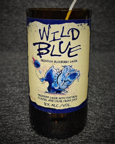 Wild Blue Lager Beer Bottle Scented Soy Candle - ManCrafted