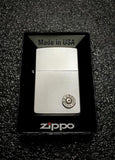 Authentic Zippo Satin Chrome Lighter 9mm bullet ammo casing