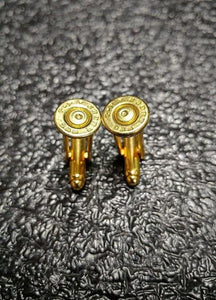 Brass 9mm Bullet Cufflink Pair Ammo 